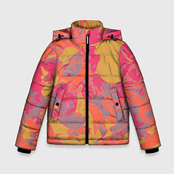 Зимняя куртка для мальчика Цветной яркий камуфляж