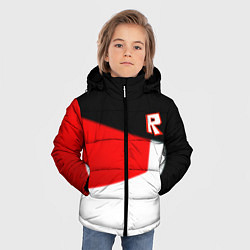 Куртка зимняя для мальчика Roblox текстура мобайл геометрия, цвет: 3D-черный — фото 2
