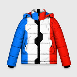 Куртка зимняя для мальчика Техно линии синий и красный, цвет: 3D-красный