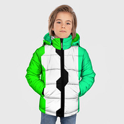 Куртка зимняя для мальчика Техно линии зелёный, цвет: 3D-черный — фото 2