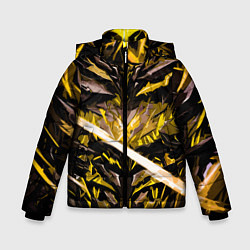 Куртка зимняя для мальчика Жёлтый камень на чёрном фоне, цвет: 3D-черный