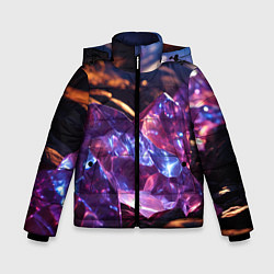 Зимняя куртка для мальчика Фиолетовые комические камни