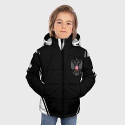 Куртка зимняя для мальчика Спортивная геометрия герб рф, цвет: 3D-черный — фото 2