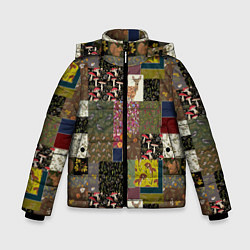 Куртка зимняя для мальчика Пэчворк лесной, цвет: 3D-светло-серый