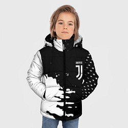 Куртка зимняя для мальчика Ювентус спорт краски текстура, цвет: 3D-черный — фото 2