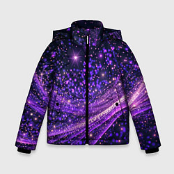 Зимняя куртка для мальчика Фиолетовые сверкающие абстрактные волны