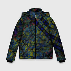 Куртка зимняя для мальчика Креативный геометрический узор, цвет: 3D-черный