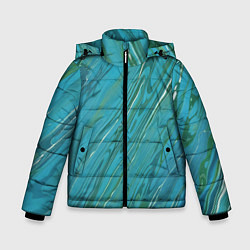 Зимняя куртка для мальчика Жидкая текстура оттенков морской волны