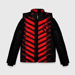 Куртка зимняя для мальчика BMW geometry sport red strupes, цвет: 3D-красный