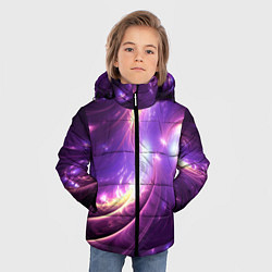 Куртка зимняя для мальчика Фиолетовый фрактал, цвет: 3D-светло-серый — фото 2