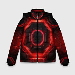 Зимняя куртка для мальчика Nvidia style black and red neon