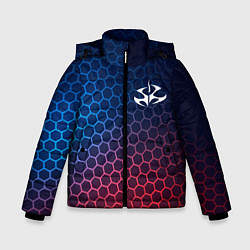 Куртка зимняя для мальчика Hitman неоновые соты, цвет: 3D-черный