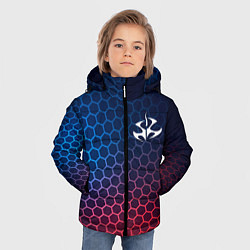 Куртка зимняя для мальчика Hitman неоновые соты, цвет: 3D-черный — фото 2