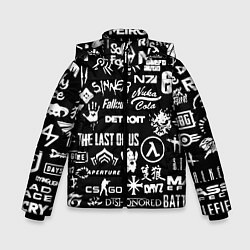 Зимняя куртка для мальчика Логотипы игр чёрно белый стиль