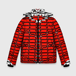 Зимняя куртка для мальчика Красно-белая техно броня