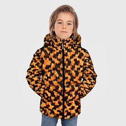 Куртка зимняя для мальчика Золотистый коричневый паттерн мозаика, цвет: 3D-черный — фото 2
