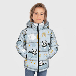 Куртка зимняя для мальчика Панда на облаках, цвет: 3D-черный — фото 2