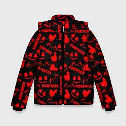 Куртка зимняя для мальчика Fortnite pattern logo marshmello, цвет: 3D-красный