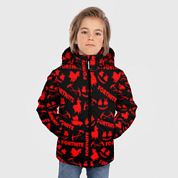 Куртка зимняя для мальчика Fortnite pattern logo marshmello, цвет: 3D-красный — фото 2