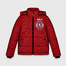 Куртка зимняя для мальчика Sporting отпечатки, цвет: 3D-красный