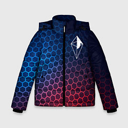 Куртка зимняя для мальчика No Mans Sky неоновые соты, цвет: 3D-черный