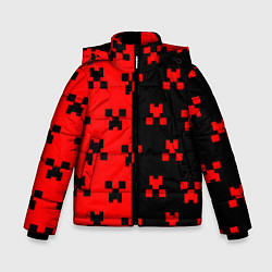 Куртка зимняя для мальчика Minecraft creeper logo, цвет: 3D-светло-серый