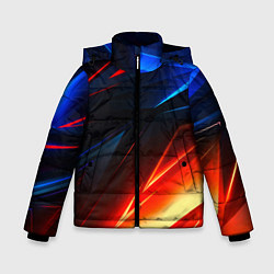 Куртка зимняя для мальчика Geometry stripes neon steel, цвет: 3D-черный