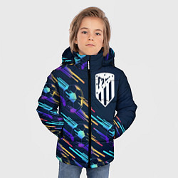 Куртка зимняя для мальчика Atletico Madrid градиентные мячи, цвет: 3D-черный — фото 2
