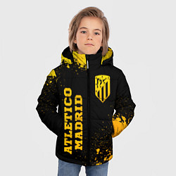 Куртка зимняя для мальчика Atletico Madrid - gold gradient вертикально, цвет: 3D-черный — фото 2