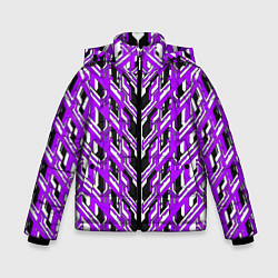 Куртка зимняя для мальчика Фиолетовая техно броня, цвет: 3D-светло-серый