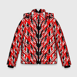 Куртка зимняя для мальчика Красная техно броня, цвет: 3D-светло-серый