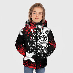 Куртка зимняя для мальчика Тойота на фоне граффити и брызг красок, цвет: 3D-красный — фото 2