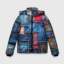 Куртка зимняя для мальчика Джинсовая форма электрика, цвет: 3D-красный