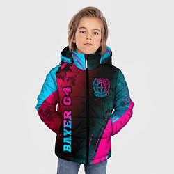Куртка зимняя для мальчика Bayer 04 - neon gradient вертикально, цвет: 3D-черный — фото 2