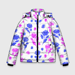 Зимняя куртка для мальчика Цветочный узор из роз - паттерн