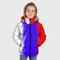 Куртка зимняя для мальчика Штрихи триколор, цвет: 3D-черный — фото 2