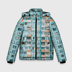 Куртка зимняя для мальчика Хрущёвка в голубых тонах, цвет: 3D-светло-серый
