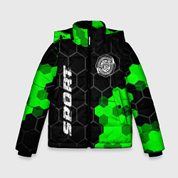 Куртка зимняя для мальчика Chrysler green sport hexagon, цвет: 3D-черный