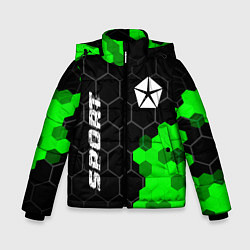 Куртка зимняя для мальчика Jeep green sport hexagon, цвет: 3D-черный