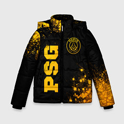 Куртка зимняя для мальчика PSG - gold gradient вертикально, цвет: 3D-черный