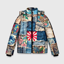 Зимняя куртка для мальчика Японское художество пэчворк