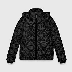 Куртка зимняя для мальчика Японский черный орнамент, цвет: 3D-черный