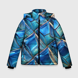 Куртка зимняя для мальчика Объемная стеклянная мозаика, цвет: 3D-черный