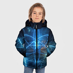 Куртка зимняя для мальчика Светящийся атом и молнии, цвет: 3D-светло-серый — фото 2