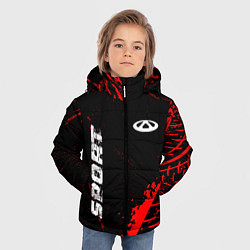 Куртка зимняя для мальчика Chery red sport tires, цвет: 3D-черный — фото 2