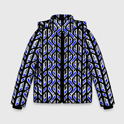 Куртка зимняя для мальчика Чёрно-синий паттерн конструкция, цвет: 3D-черный