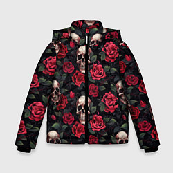 Зимняя куртка для мальчика Черепа и алые розы