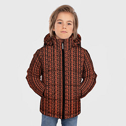 Куртка зимняя для мальчика Красно-коричневый искажённые полосы, цвет: 3D-черный — фото 2