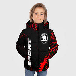 Куртка зимняя для мальчика Skoda red sport tires, цвет: 3D-черный — фото 2