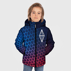 Куртка зимняя для мальчика The Sims неоновые соты, цвет: 3D-черный — фото 2